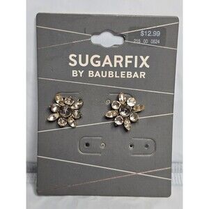 Sugarfix by Baublebar Earrings Stud Rhinestones Pink Clear Flower